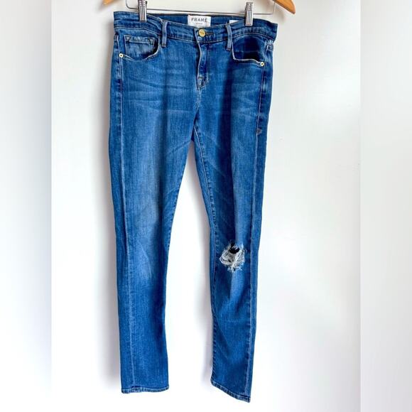 Frame Denim Le Garcon Boyfriend Jean in Cooper size 25 or 2 cotton distressed - Picture 2 of 15